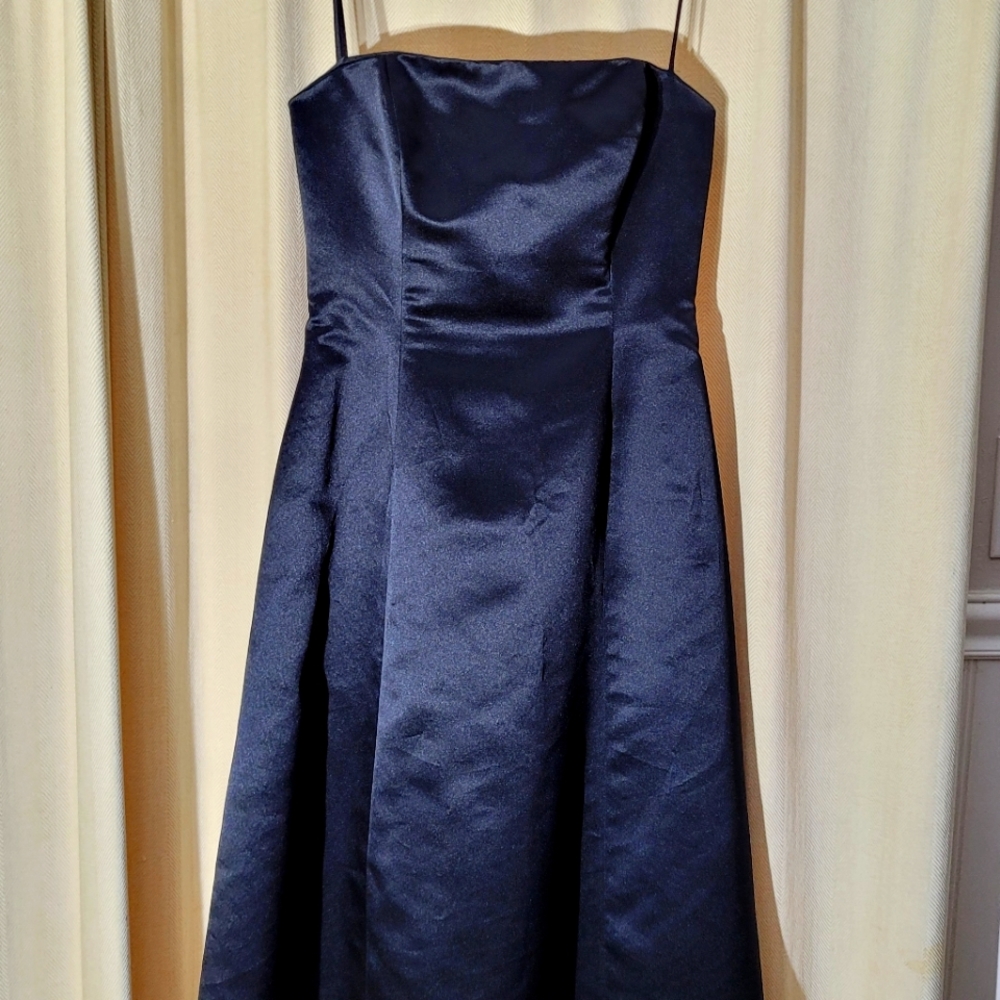 White House Black Market silky smooth black dress with straps